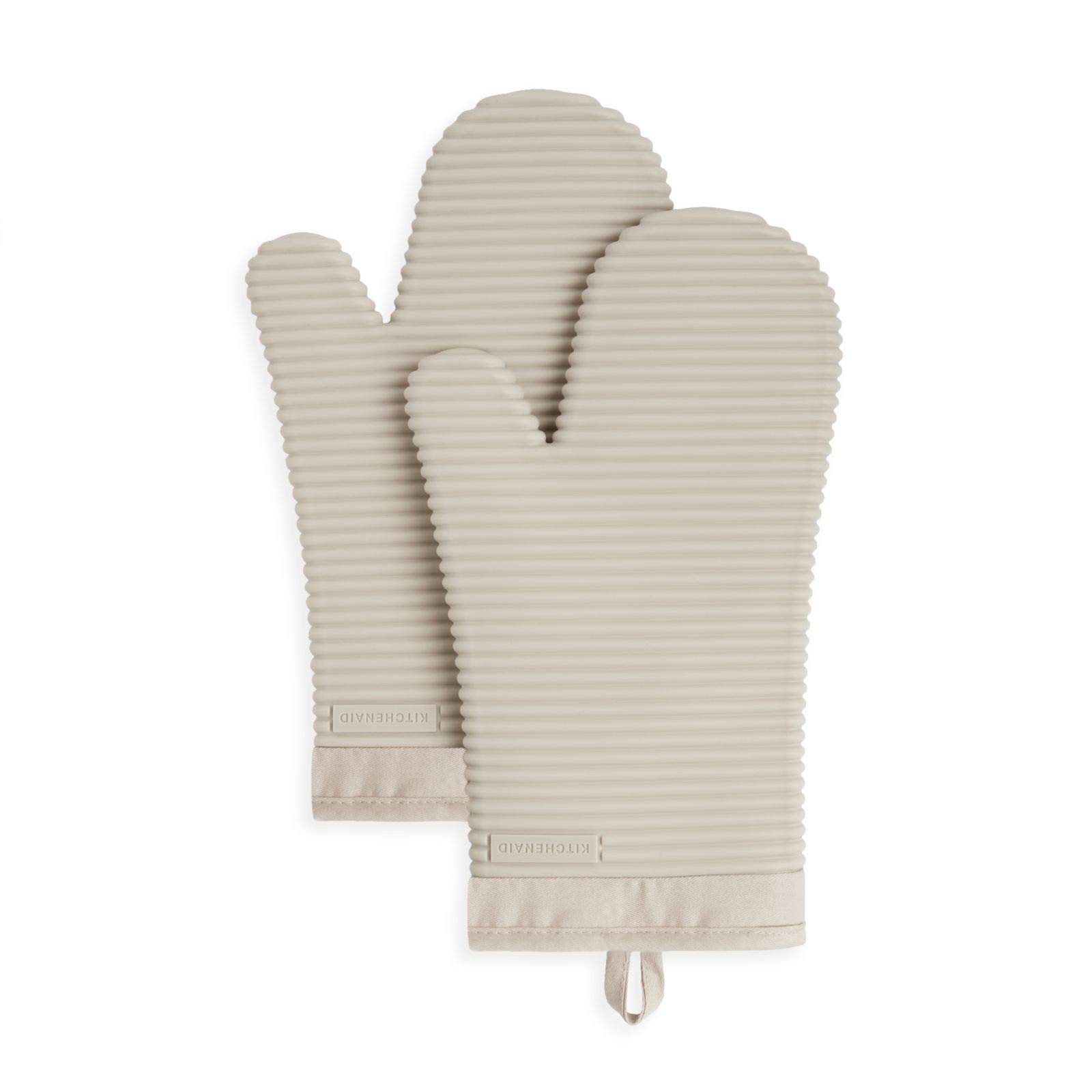 Ribbed Soft Silicone Oven Mitt Set