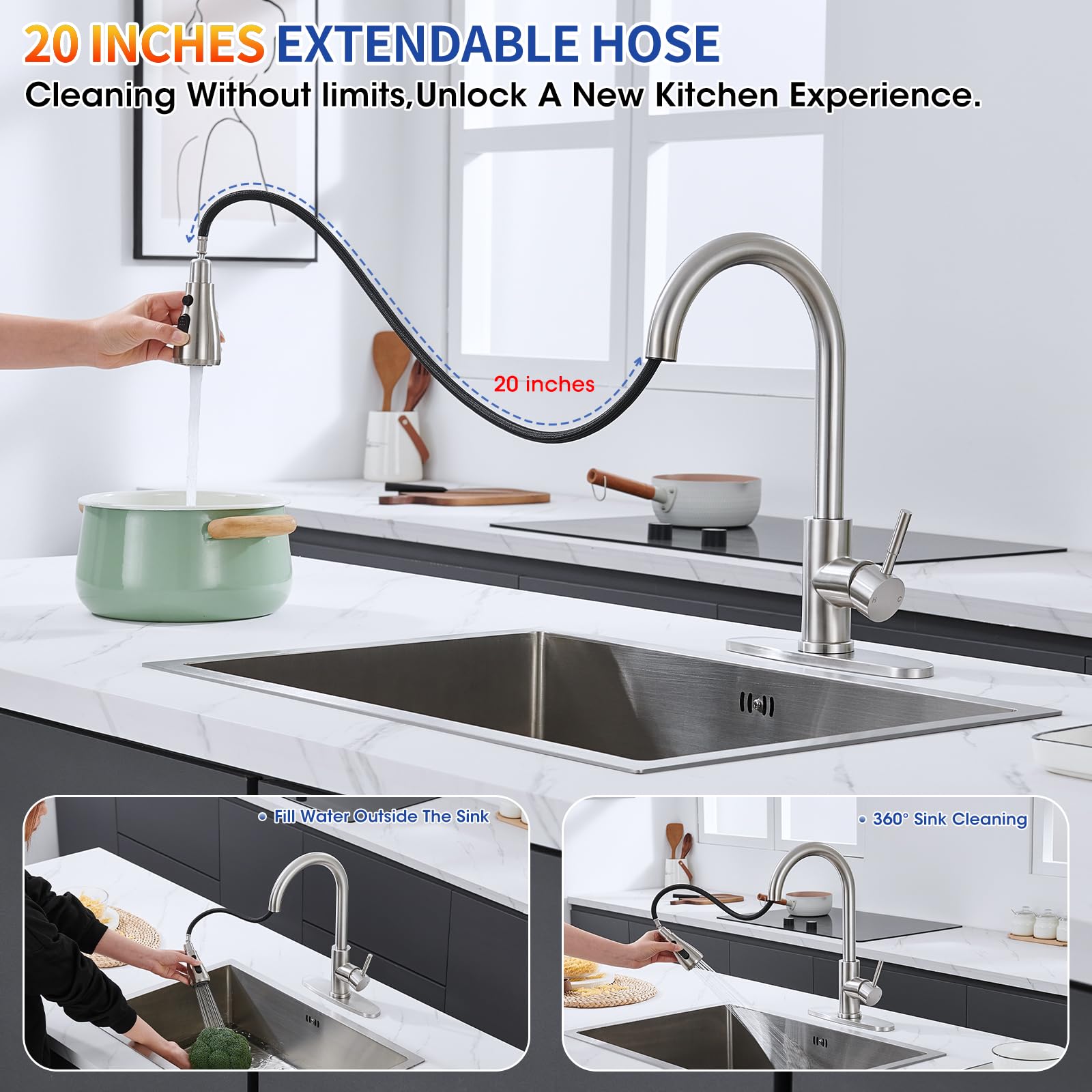 Kitchen Faucets with Pull Down Sprayer - Image 9
