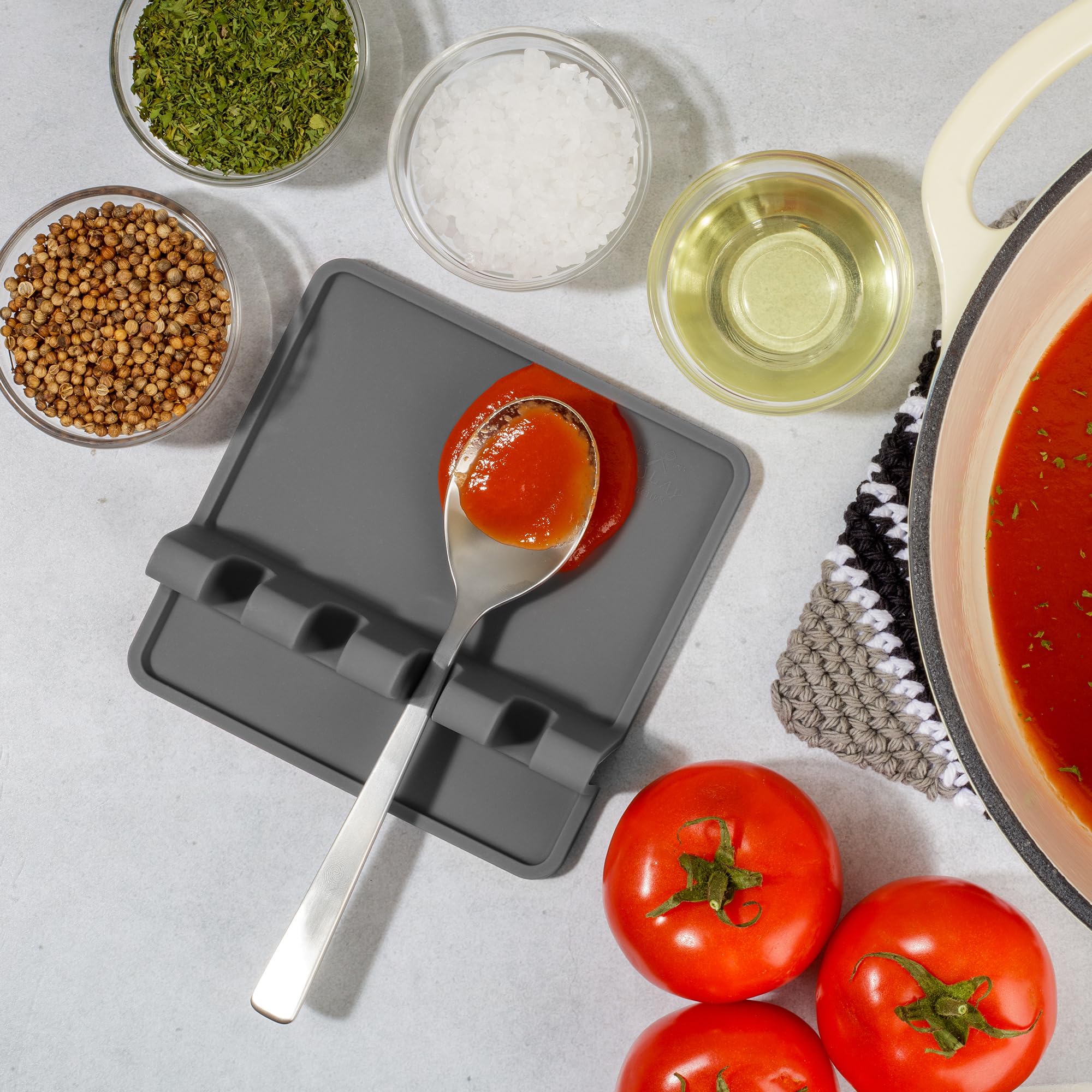 Silicone Utensil Rest with Drip Pad - Image 3